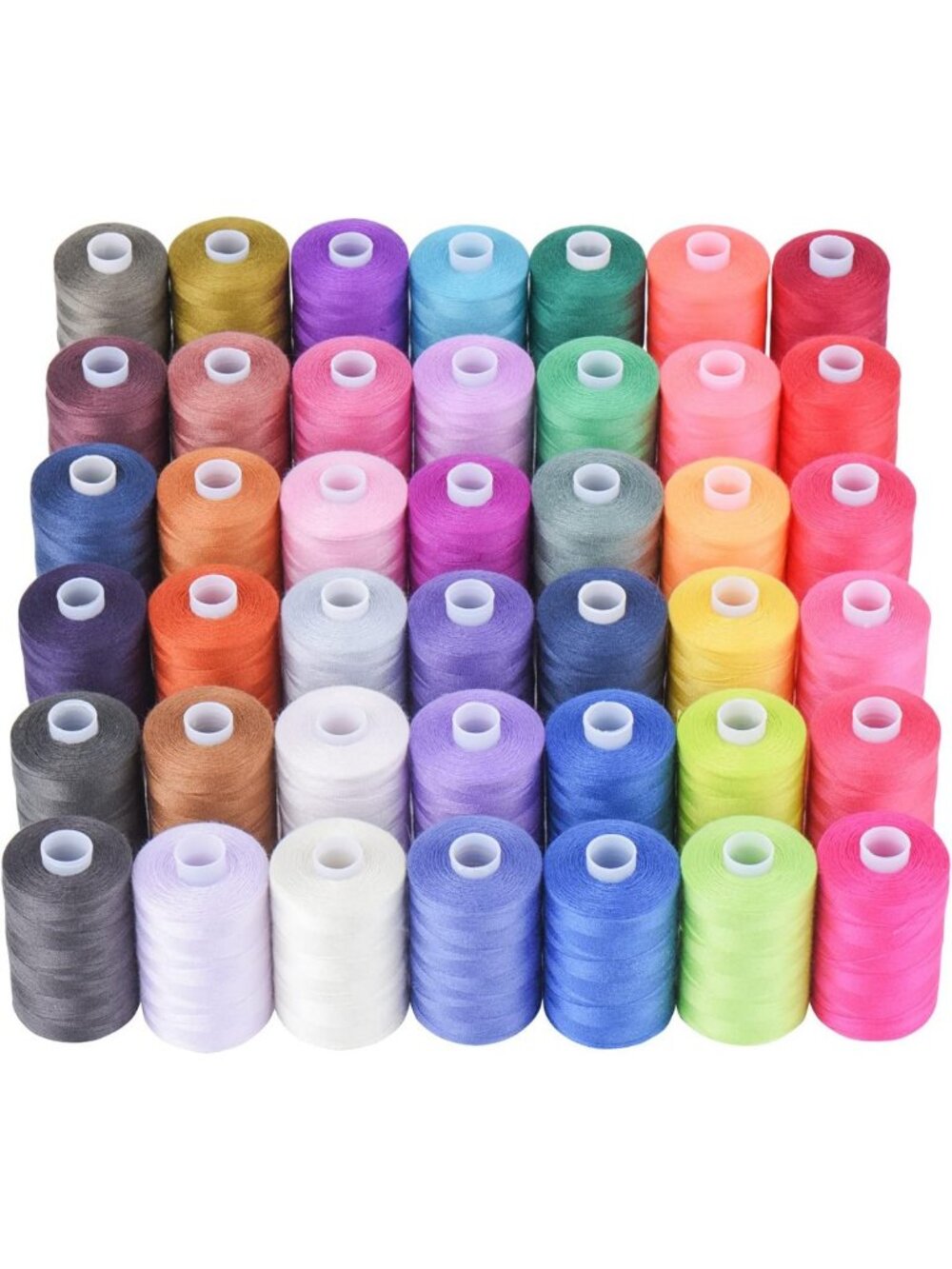 42 Spool Assorted Polyester Sewing Thread Set - 1000 Yards, Vibrant Colors for